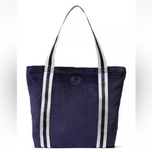 Victoria’s Secret Navy Striped Velour Soft Tote Bag Pink